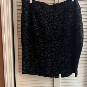 Lane Bryant Black Animal Print Pencil Skirt